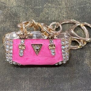 Source Unknown Pink and Gold Mini Bag Keychain